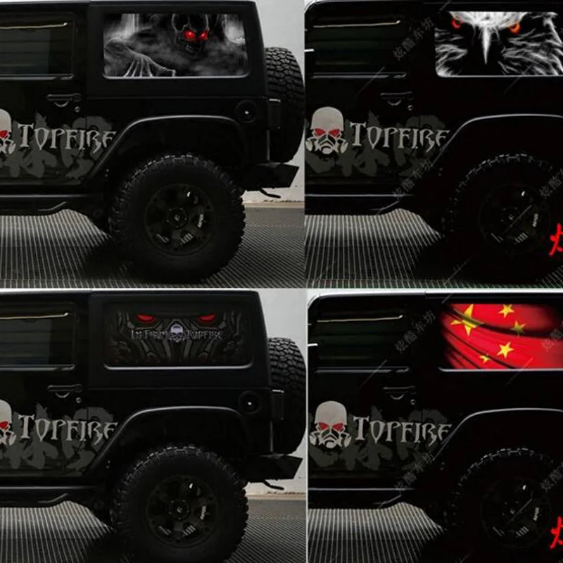 2 шт для Jeep Wrangler 2 двери заднего окна автомобиля 3D стикер