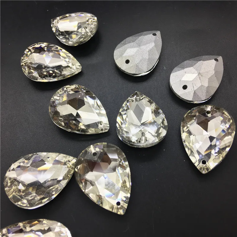 TopStone Pointback Teardrop пришить Камень Стекло кристалл 7x10 13x18 10 18x14x25 20x30mm Crystal Clear 2