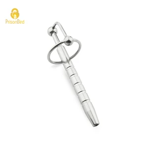 Male Stainless Steel Urethra Catheter with 2 size Cock ring,Penis Urinary Plug,Sex Toy,Urethra Stimulate DilatorA089