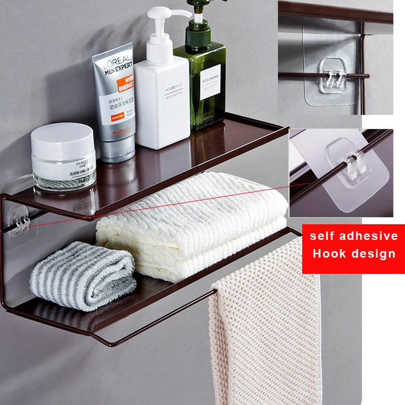 2 слоя железные полки для ванной комнаты органайзер макияжа душевая угловая