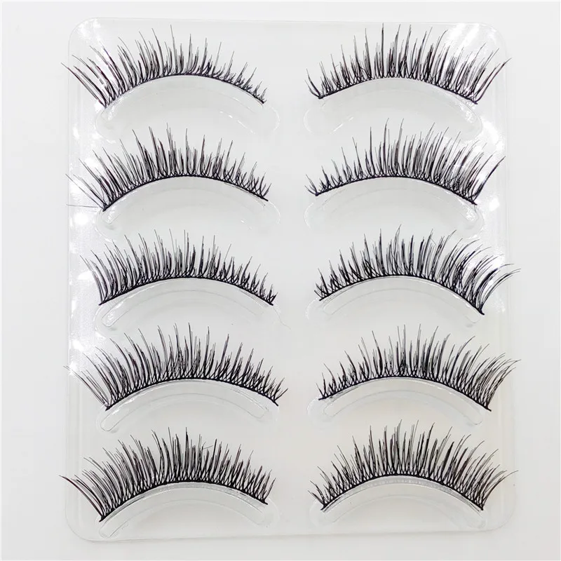 5 пар макияж Накладные ресницы Nautral крест накрест ручной работы Ресницы