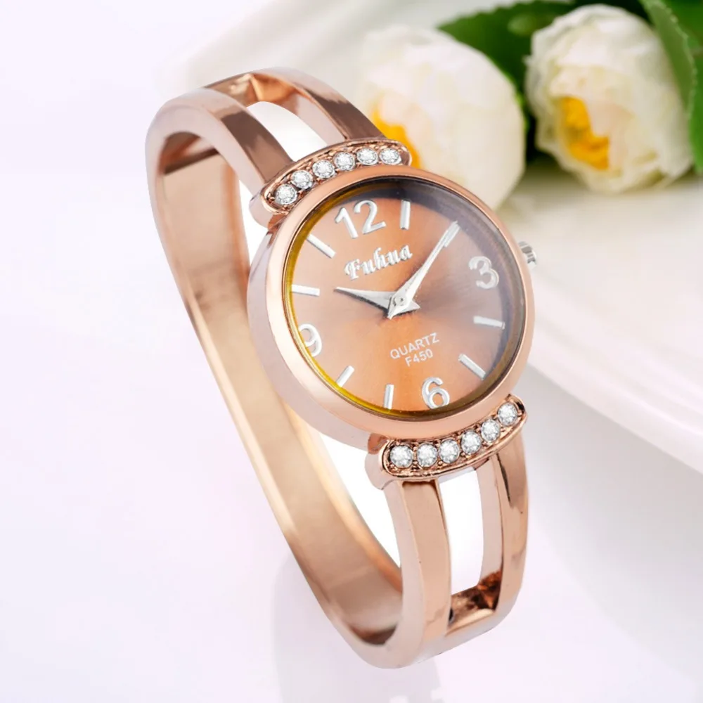 Женские часы браслет новинка Роскошные стразы полые наручные розовое золото для