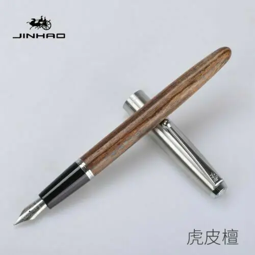 Tiger Wood F Jinhao 51A акриловая/деревянная авторучка чернильная ручка каллигграфия ручки EF/F/ручной работы сменный наконечник канцелярские принадлежности для офиса и школы - Цвет: Tiger Wood F