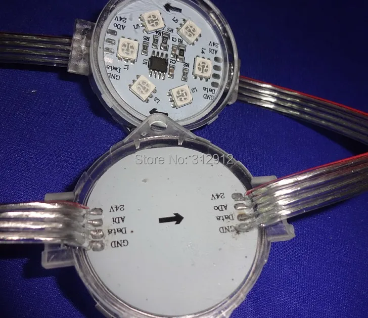 Пиксельный модуль 24В постоянного тока WS2821A DMX512 с прозрачной крышкой 6 светодиодов