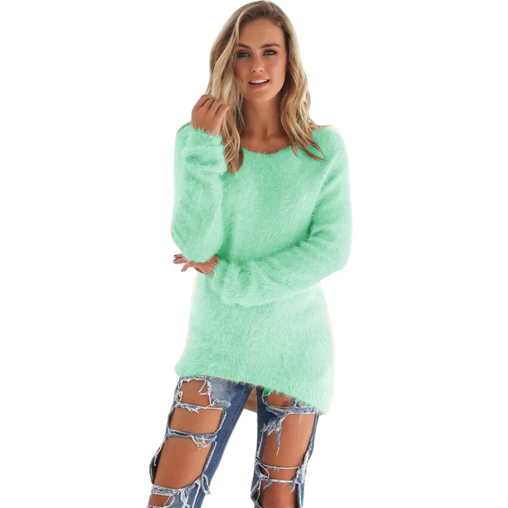 2019 Fashion Casual Solid Long Sleeve Jumper Sweaters Women Tops Autumn Winter Female Color | Женская одежда