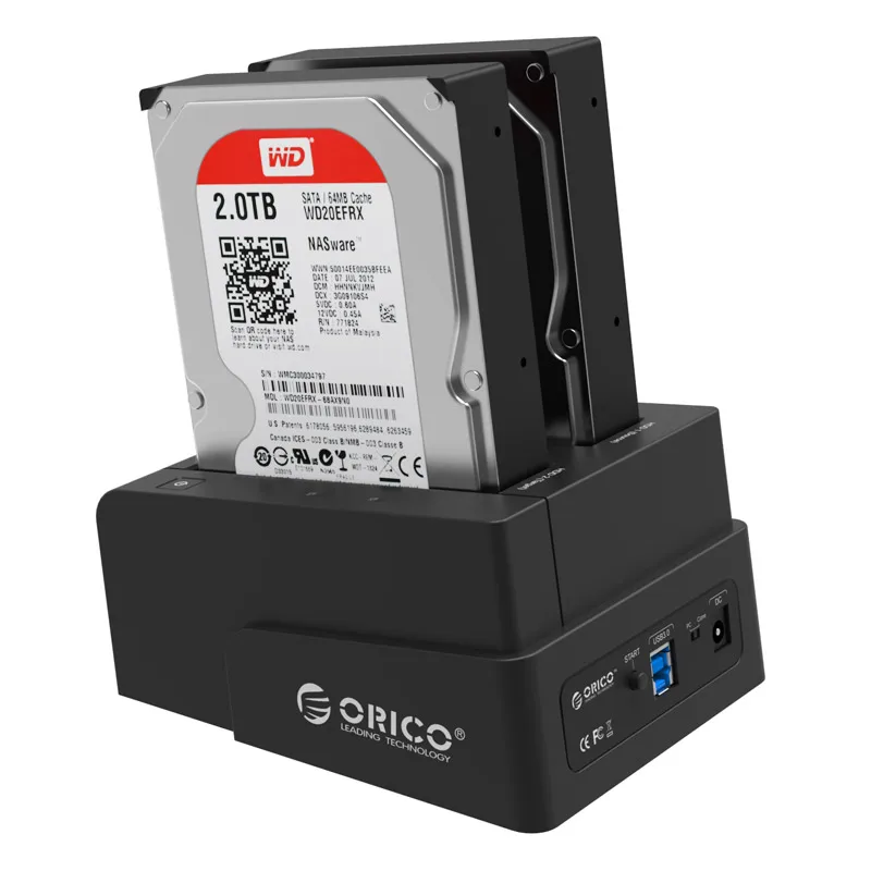 ORICO 6628US3-C Notebook dual disk hard disk drive high-speed copy USB3.0 hard disk box 2.5 / 3.5