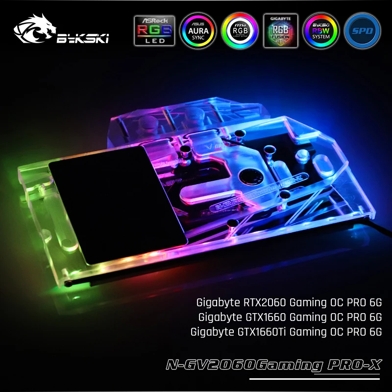 Bykski N GV2060GamingPRO X полное покрытие графическая карта блок водяного охлаждения для