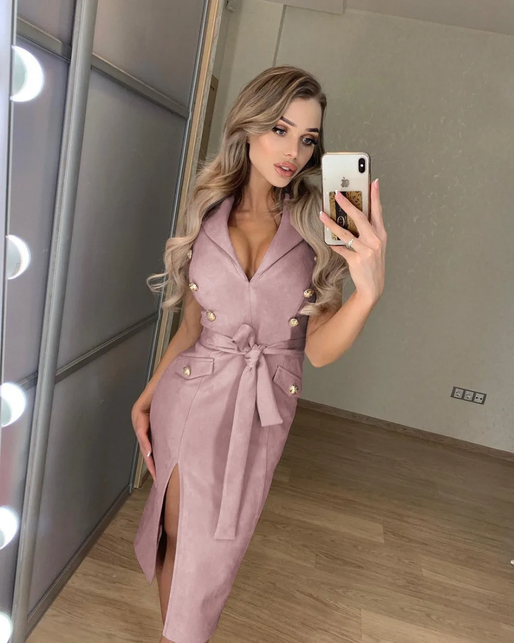 BornToGirl Лето Осень женское сексуальное платье без рукавов с разрезом по колено черное синее серое желтое зеленое платье