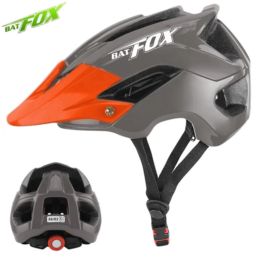 BATFOX велосипедный шлем MTB дорожный Safty Protction интегрально-Формованный Сверхлегкий дышащий велосипедный шлем для взрослых мужчин и женщин - Цвет: 5002-Titanium-Orange