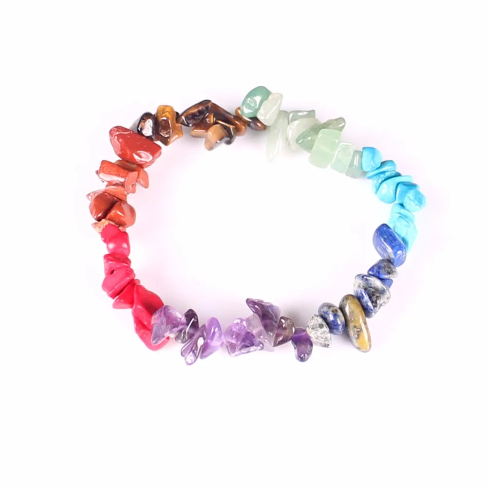 7 Чакр Исцеляющие балансирующие бусины браслеты для йоги Crystal чипы из