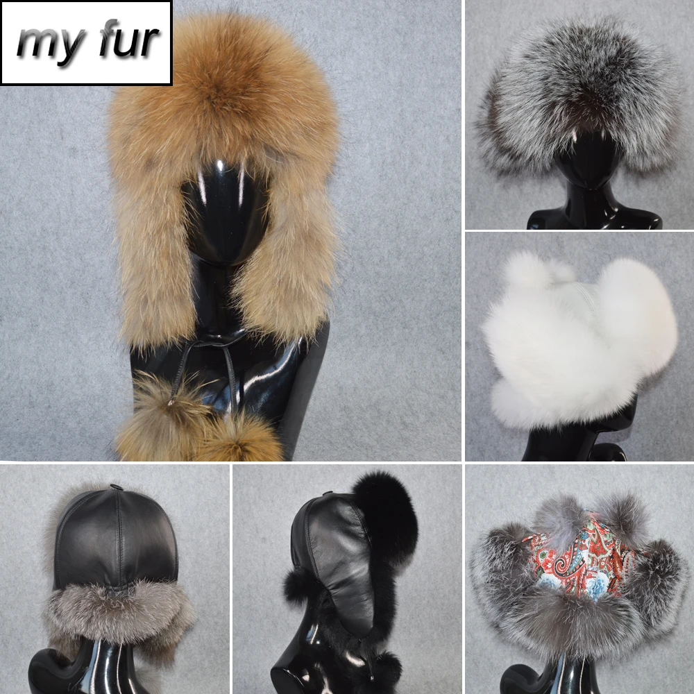 2020 Роскошные Для женщин из натурального Лисьего меха шапка ушанка лисы шапки