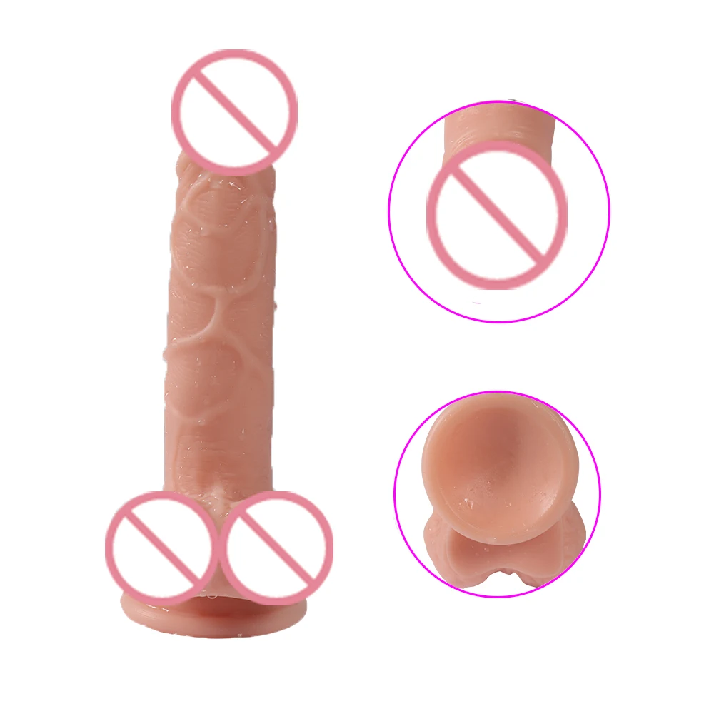Сильный присоска реалистичный фаллоимитатор мягкий силиконовый больших