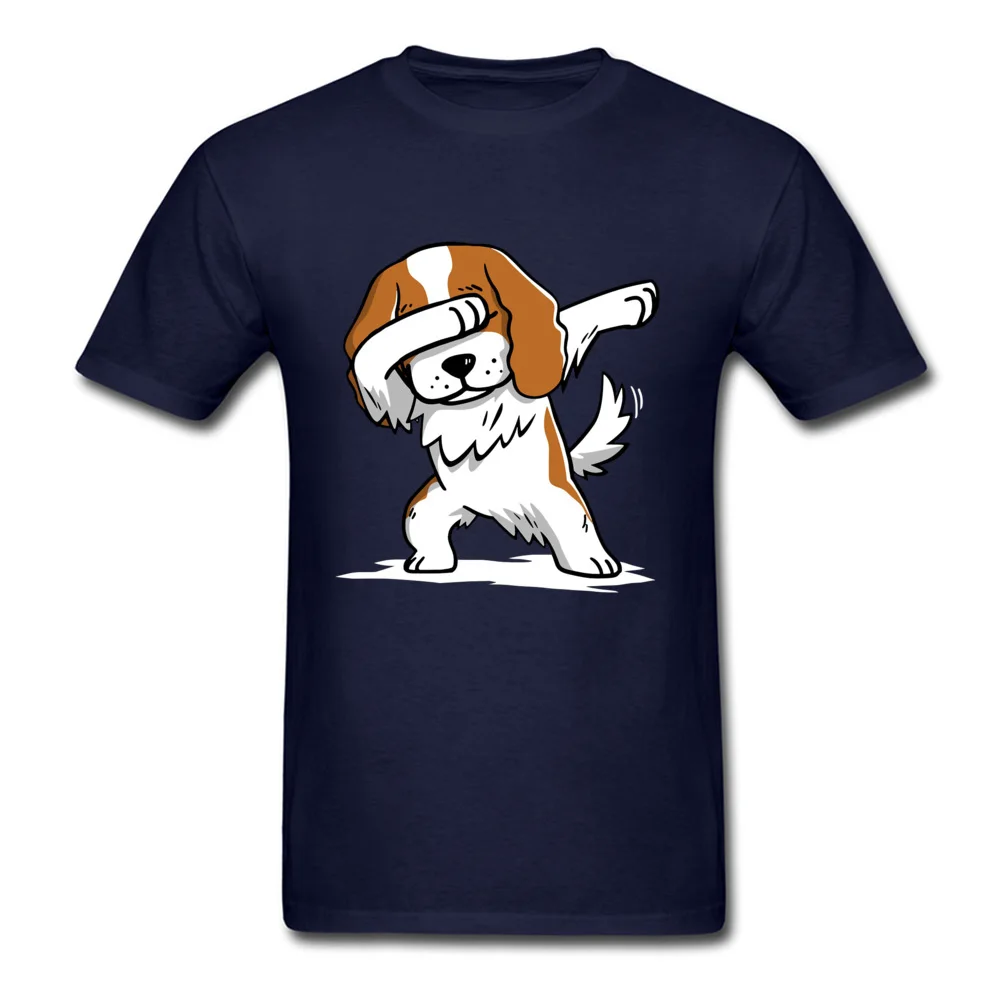 Мужские футболки из хлопка Dabbing Cavalier King Charles Dog Уникальные с короткими рукавами в