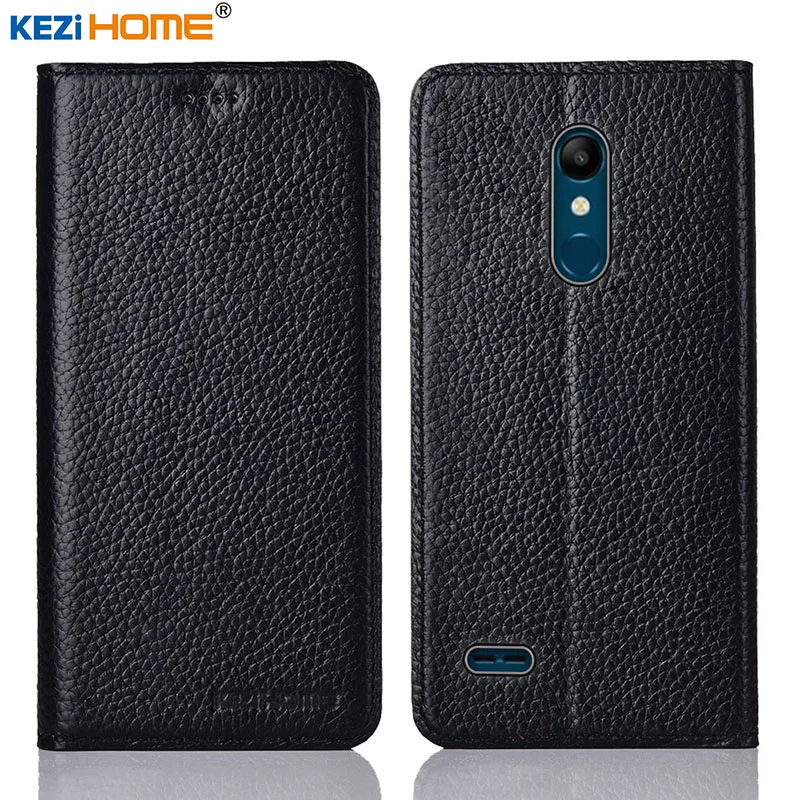 

for LG K11 case KEZiHOME Litchi Genuine Leather Flip Stand Leather Cover capa For LG K11 5.3'' Phone cases