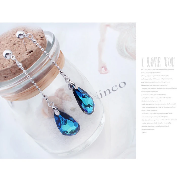 Malanda бренда 2017 сексуальное воды кулон кристалл от Swarovski Loog Серьги для Для женщин