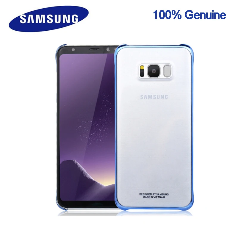 100% Original Samsung phone cover support for Galaxy S8 with Transparent Anti-knock Electroplating Multicolor Free Gift case |
