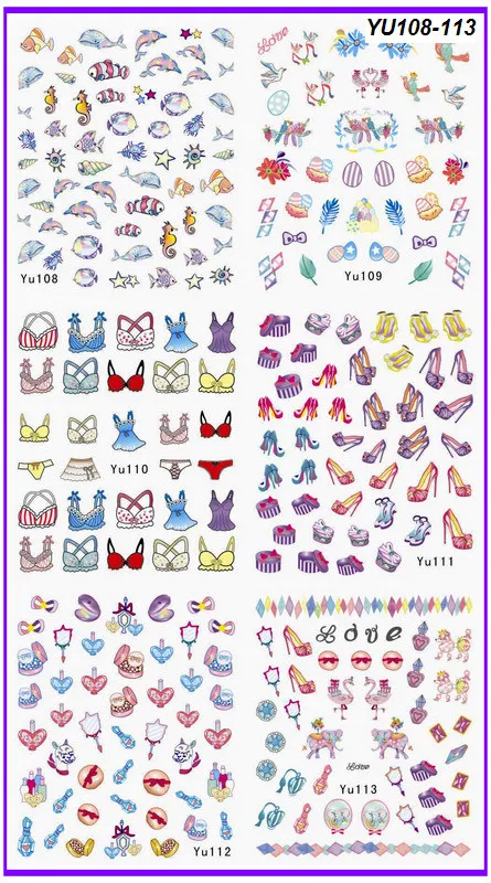 Наклейка для ногтей 6 цветов|nail transfer stickers|nail transferwater decals |