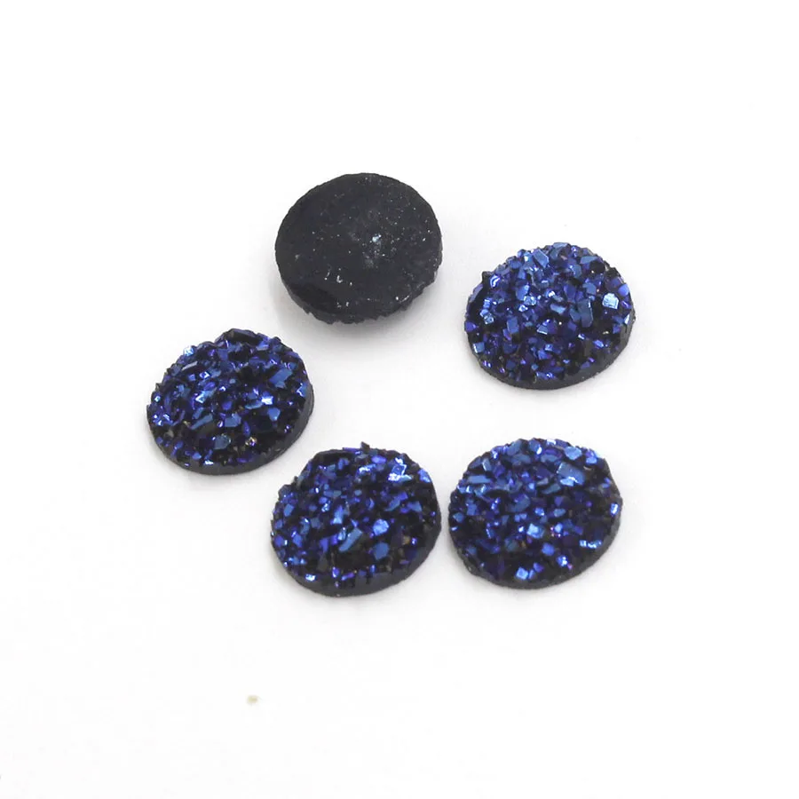 Jaymaxi 10 мм AB Цвет Druzy камень смола круглая плоская спина, кабошон для DIY украшения ювелирных изделий на заказ многоцветный 100 шт./лот