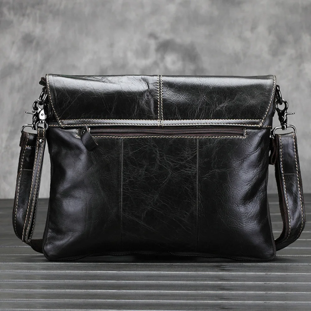 Мужской портфель из натуральной вощеной воловьей кожи Популярный Мессенджер на