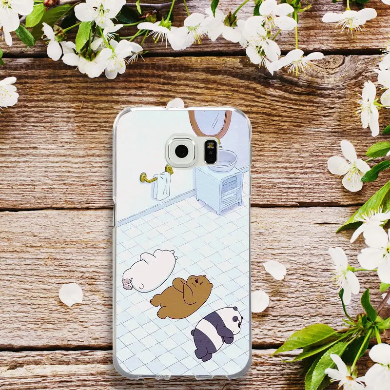 Мягкие чехлы из ТПУ с мультипликационным принтом Network We Bare Bear для Samsung Galaxy Note 3 4 5 8 S3