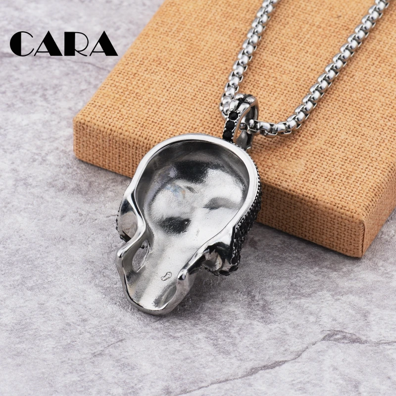 Мужское ожерелье в стиле хип-хоп украшение из нержавеющей стали 316L со стразами и