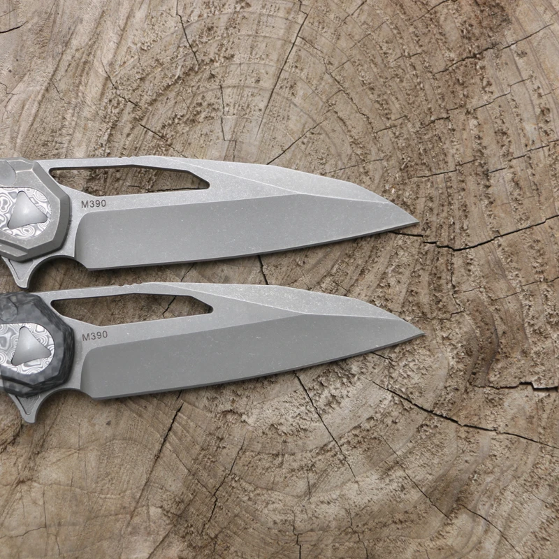 Green Thorn marfione M390 лезвие titanium рычаг CF Флиппер Складной нож Открытый Отдых на природе