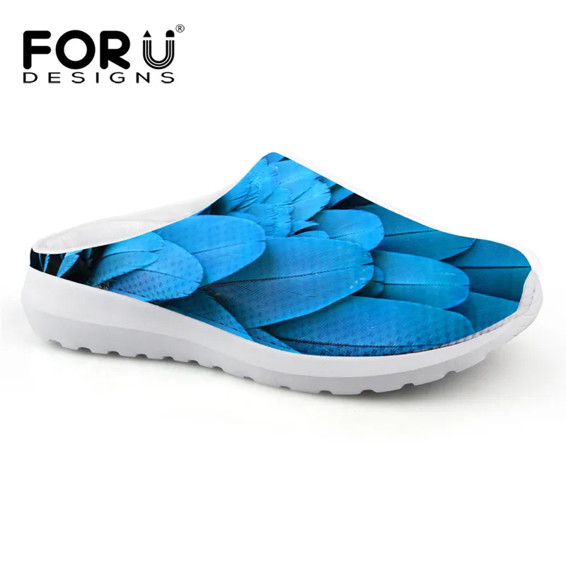 FORUDESIGNS/Модные женские домашние сандалии с принтом сезон весна лето сетчатые Сабо