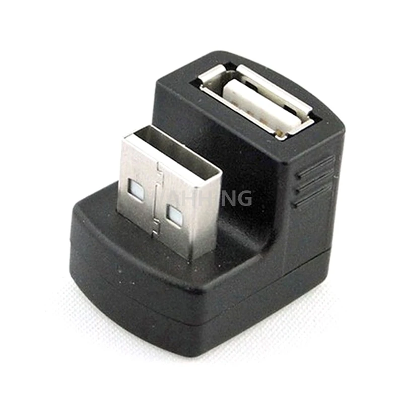 Черный удлинитель со штекером USB на гнездо 180 градусов переходник M/F кабельный