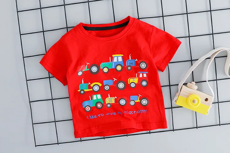 2PCS Children Clothing Baby Boy Suits Sport Outfits Cotton Cartoon Car Printed T-short And Pants Short Sleeve Top Sets |