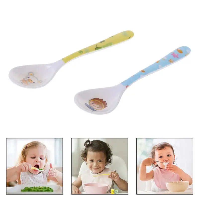 

3 PCS Baby Spoon Straight Head Feeding Training Cutlery Dishes Tableware Infant Children Kids Safe Feeder Learning Supplies