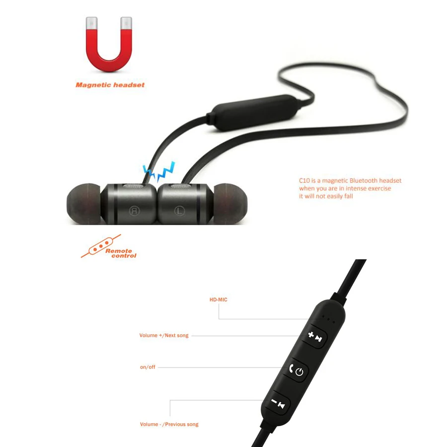 Cbaooo C10 Керамика Bluetooth наушники беспроводные Спорт Бег бас гарнитуры|Наушники и