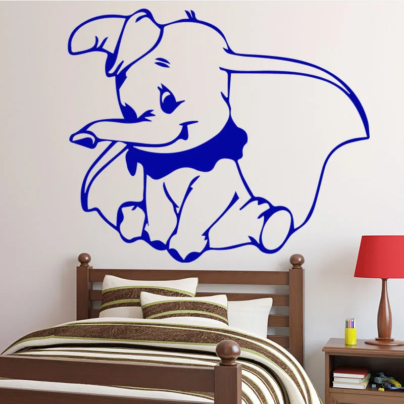 

Elephant Cartoon Design Wall Sticker Bedroom Accessories Removable Vinyl Wall Stickers Self-adhesive Wallpaper Wall