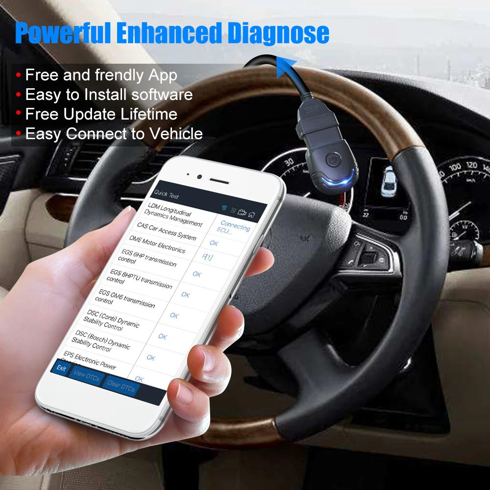 Автомобильный сканер Vpecker PU 600 OBD2 с полной системой Bluetooth ABS SRS EPB DPF Сброс масла OBD ODB2