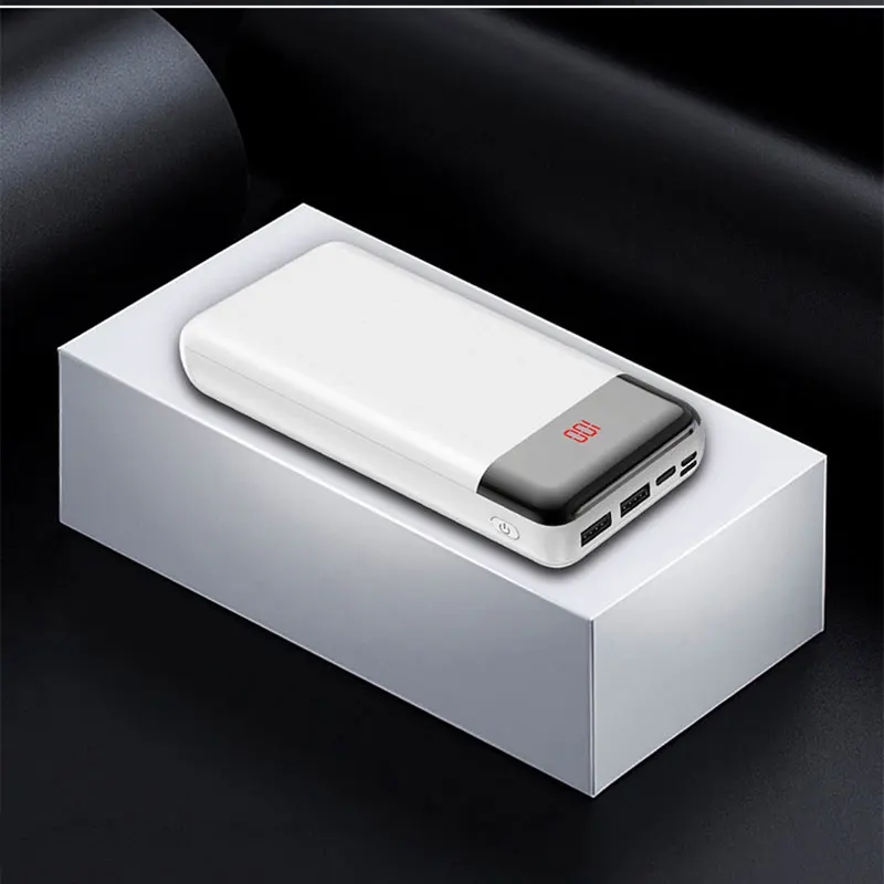 White 30000 мАч большая емкость внешний аккумулятор Двойной USB выход внешний аккумулятор зарядное устройство для телефона повербанк для iPhone Xiaomi - Цвет: White