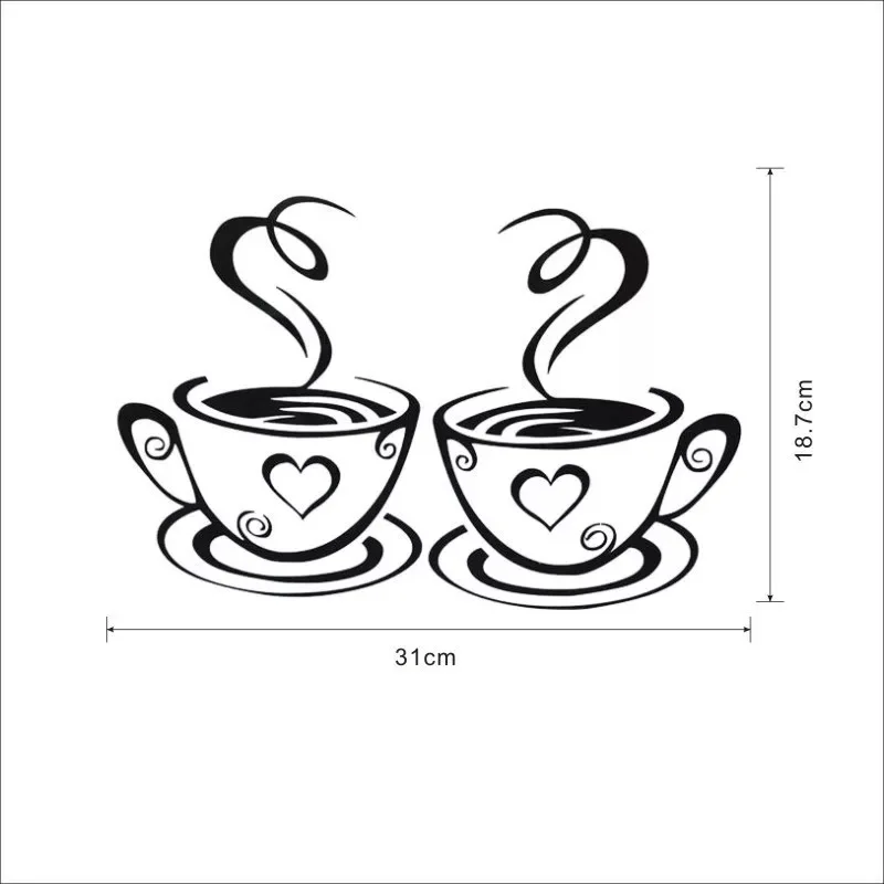 

Simple black coffee house wall paste living room, kitchen, room decoration sticker with design sense Full of decoration
