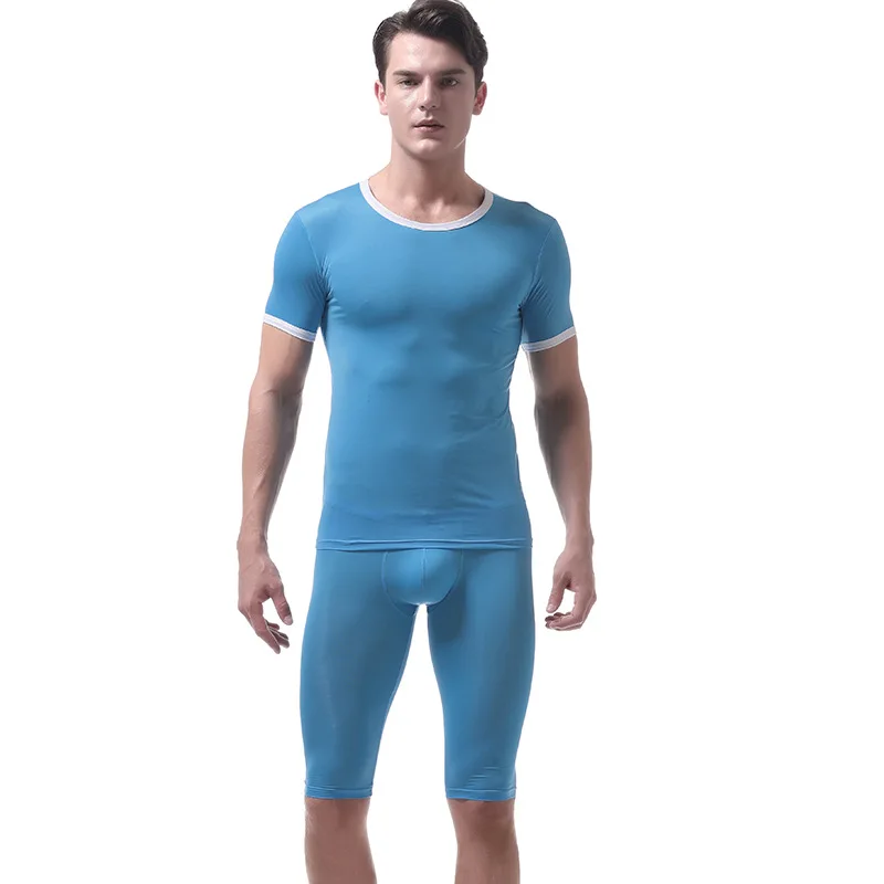 KWAN. Z пижамы для мужчин pijama hombre тонкий ледяной Шелковый комплект Мужская пижама Домашняя одежда мужские пижамы Нижнее белье Мужская сексуальная пижама