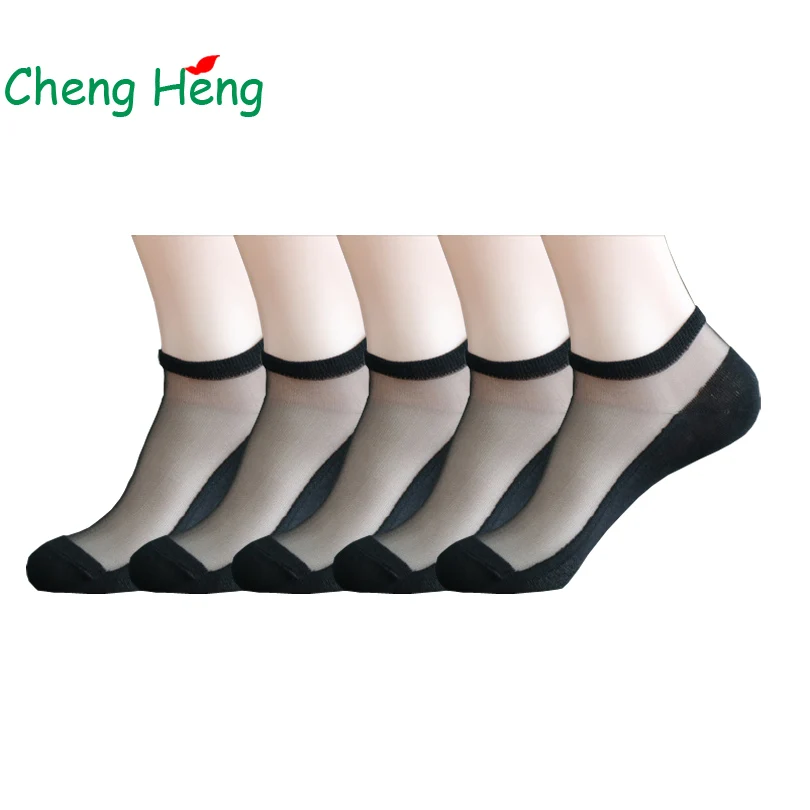 Мужские летние прозрачные дышащие носки CHENG HENG короткие носки-невидимки