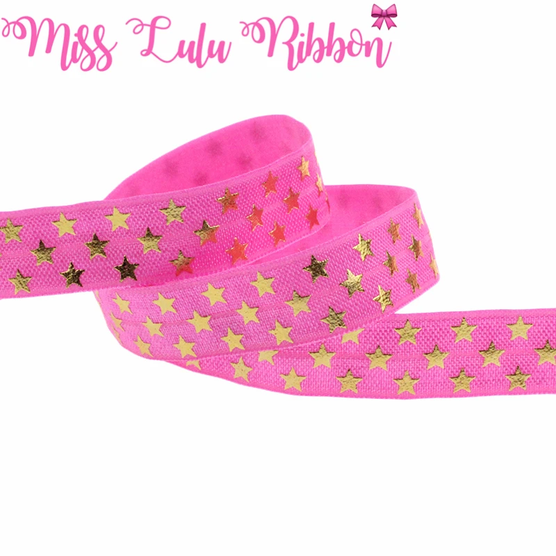 Эластичная лента из золотой фольги с принтом звезд 10 ярдов|ribbon diy|elastic ribbonfoe ribbon |