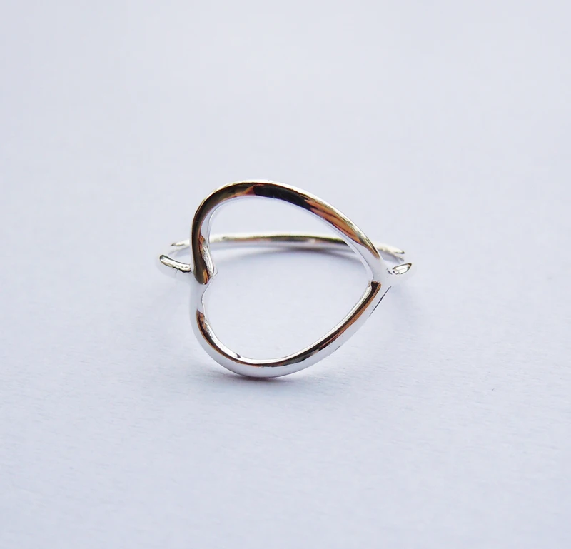 Кольцо в форме сердца из серебра 925 пробы|solid sterling silver|ring ring925 silver rings |