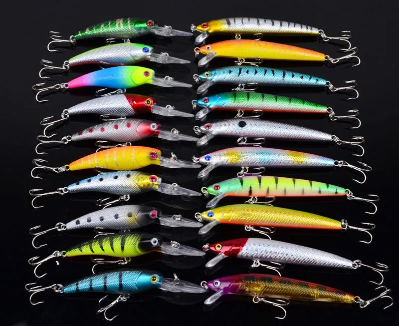 48PCS Minnow Popper Lure Kit Fishing Lure Wobbler Crankbait Minnow Bass Trolling Artificial Bait for Carp Fishing Lures Set