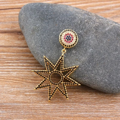 Pendant-Gold Новое поступление, ожерелье в форме звезды, ювелирные изделия, высокое качество, медь, кубический цирконий, кулон для женщин, подарок на день рождения для девочек - Окраска металла: Pendant-Gold
