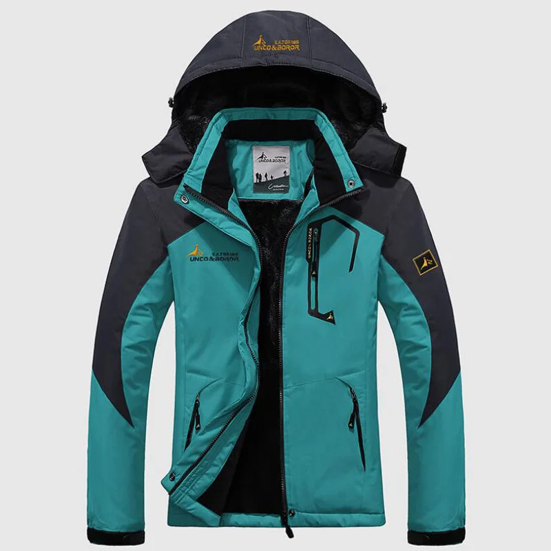 Women skyblue Зимняя куртка для мужчин, бархатная ветровка, водонепроницаемые утепленные куртки, Мужская Военная Теплая Флисовая Куртка с капюшоном, большие размеры 5XL 6XL - Цвет: Women skyblue