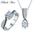 Женский комплект ювелирных изделий BLACK AWN, кольцо + ожерелье из стерлингового серебра 925 пробы PR013