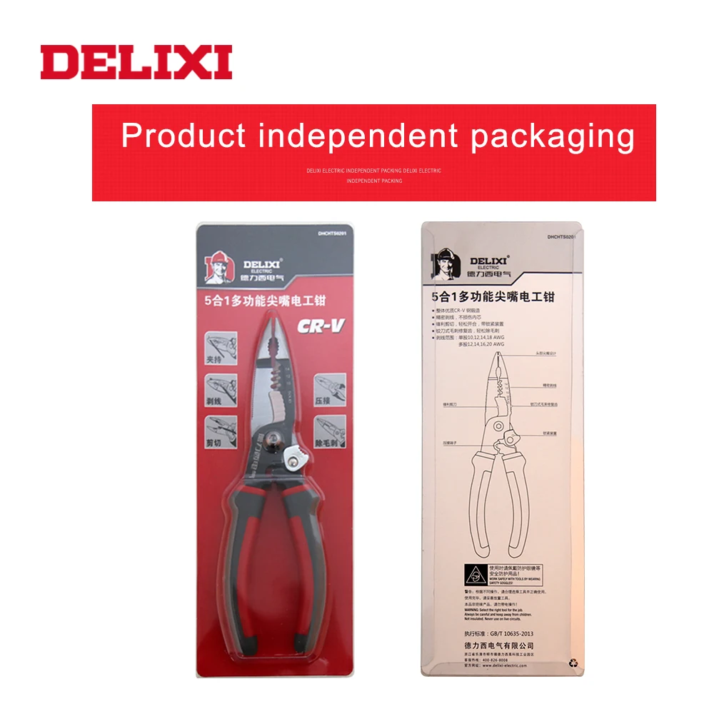 DELIXI 8 ''многофункциональные кусачки для зачистки проводов, плоскогубцы, Электрический кусачки для кабеля 5 в 1, комбинированные плоскогубцы, ручные инструменты