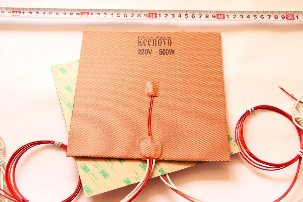200X200mm 500W @ 220V w/Thermistor Keenovo силиконовый нагреватель куб Prusa i3 RepRap 3D принтер Heatbed