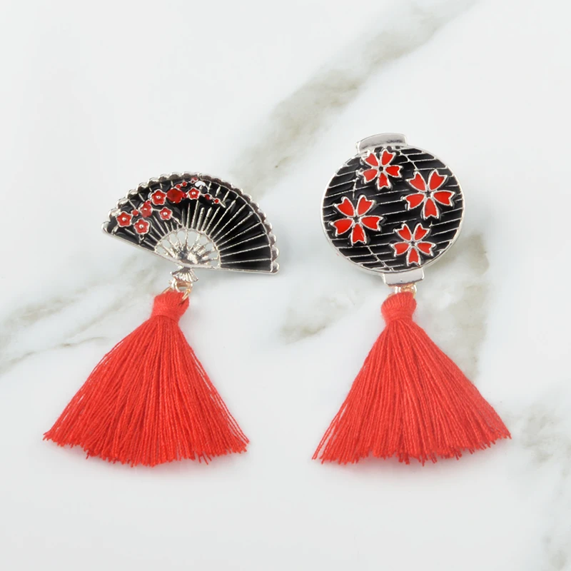 Брошь с эмалью в виде веера-фонаря японском стиле 2 шт./компл. заколки для