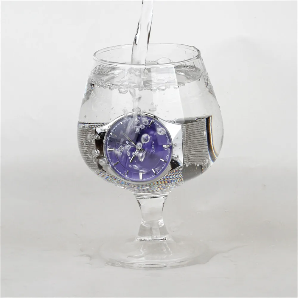 2017 мужские часы Лидирующий бренд Роскошные модные кварцевые полностью стальные