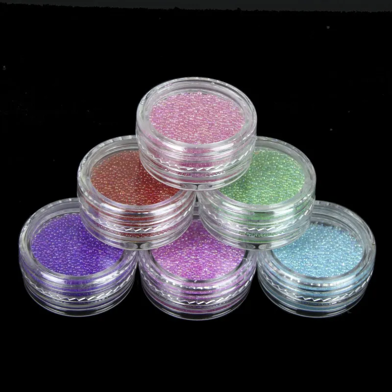 6 шт./компл. прозрачные Красочные смешанные трендовая Икра 3D стекло штифт бусины