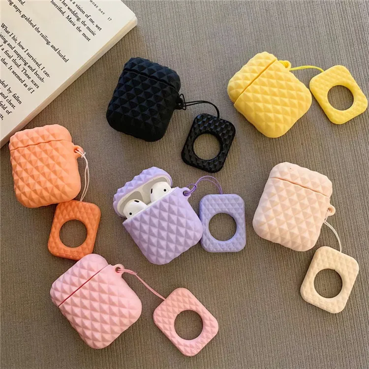Чехол для AirPods с мультяшным рисунком, чехол для наушников s для Apple Airpods 2, милые аксессуары, защитный чехол с кольцом на палец, дизайн сумки