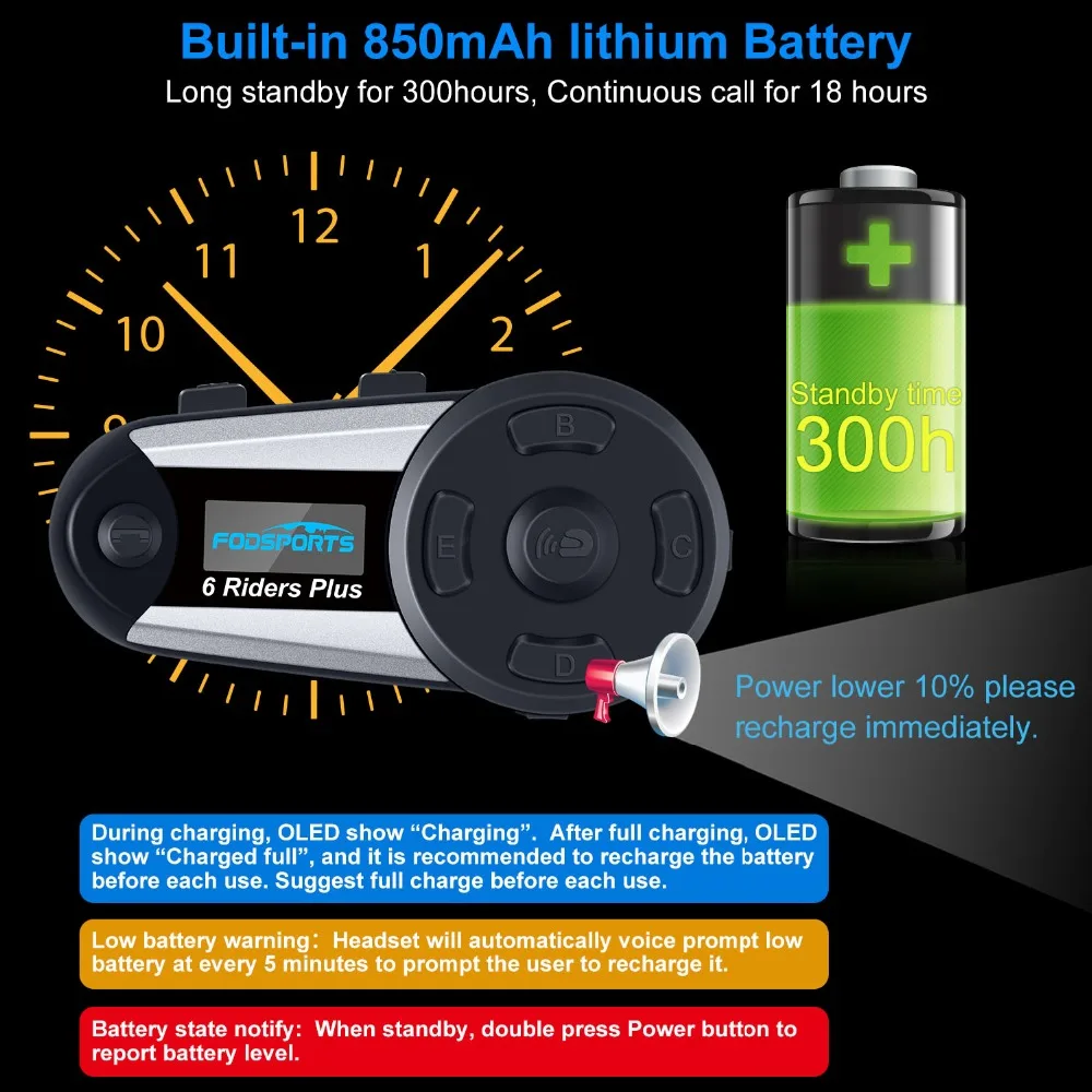 Fodsports 2 шт V6 плюс домофон мотоциклетный шлем домофон Bluetooth шлем гарнитура 1200 м Intercomunicador BT домофон FM светодиодный